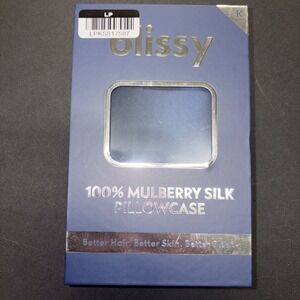 Blissy Size King 600 Thread Count 100% Mulberry Silk Pillowcase Navy Blue 20761